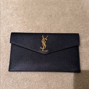 YSL Black uptown Envelope Clutch